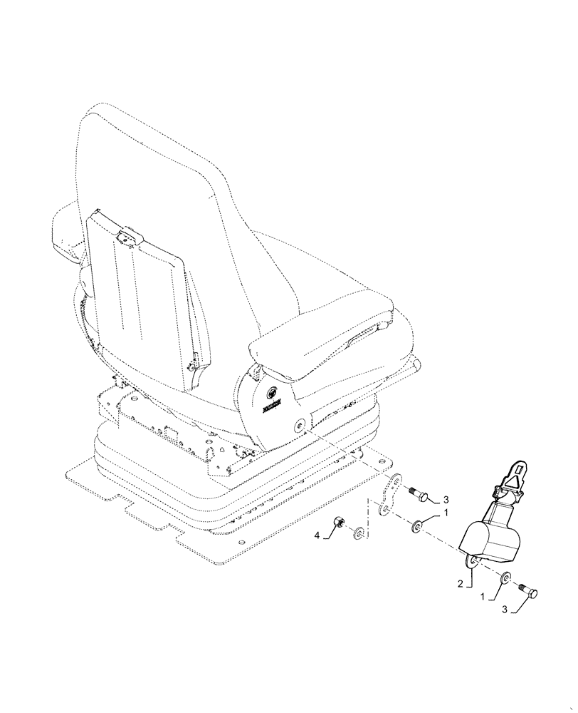 Схема запчастей Case 921F - (90.151.AD[01]) - 2" SEAT BELT INSTALLATION (90) - PLATFORM, CAB, BODYWORK AND DECALS