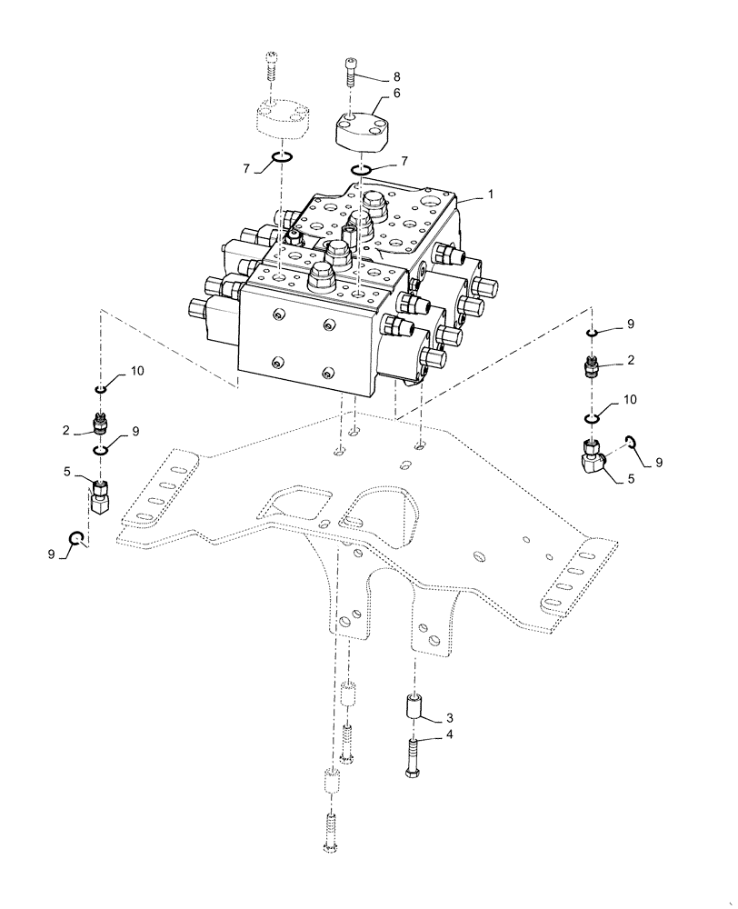 Схема запчастей Case 921F - (35.359.AJ[01]) - FOUR SPOOL VALVE INSTALLATION (35) - HYDRAULIC SYSTEMS