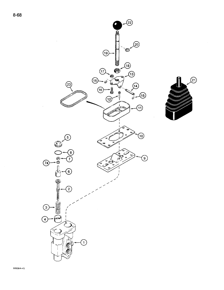 Схема запчастей Case 621 - (8-68) - AUXILIARY REMOTE CONTROL VALVE, L123917 (08) - HYDRAULICS