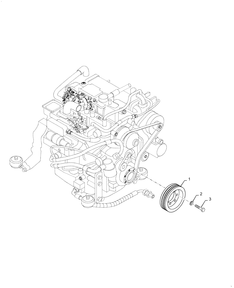 Схема запчастей Case DV209CD - (10.114.AO) - AIR CONDITIONER PULLEY INSTALLATION (10) - ENGINE