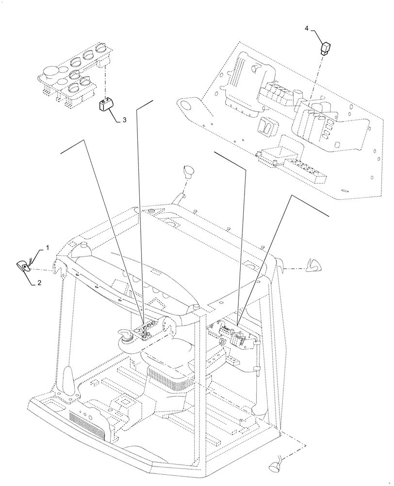 Схема запчастей Case DV210C - (55.404.BS[01]) - CAB WORK LIGHT EXTERNAL (55) - ELECTRICAL SYSTEMS