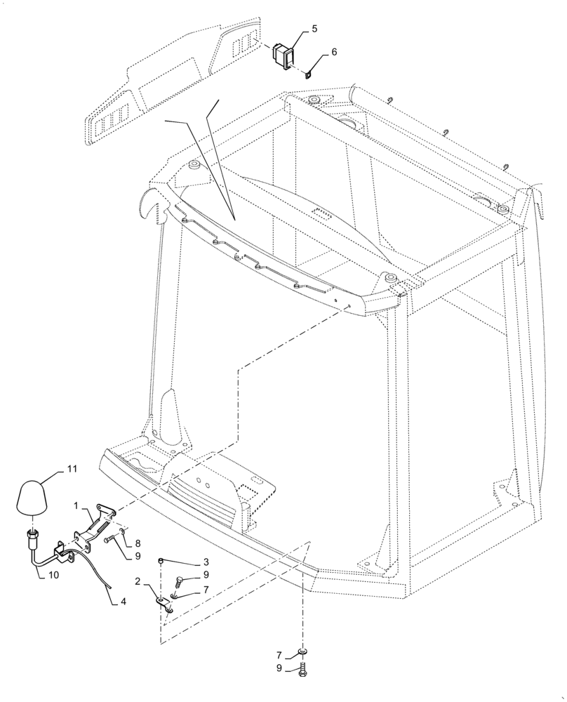 Схема запчастей Case DV210C - (55.404.AC) - ROTARY BEACON INSTALLATION (55) - ELECTRICAL SYSTEMS