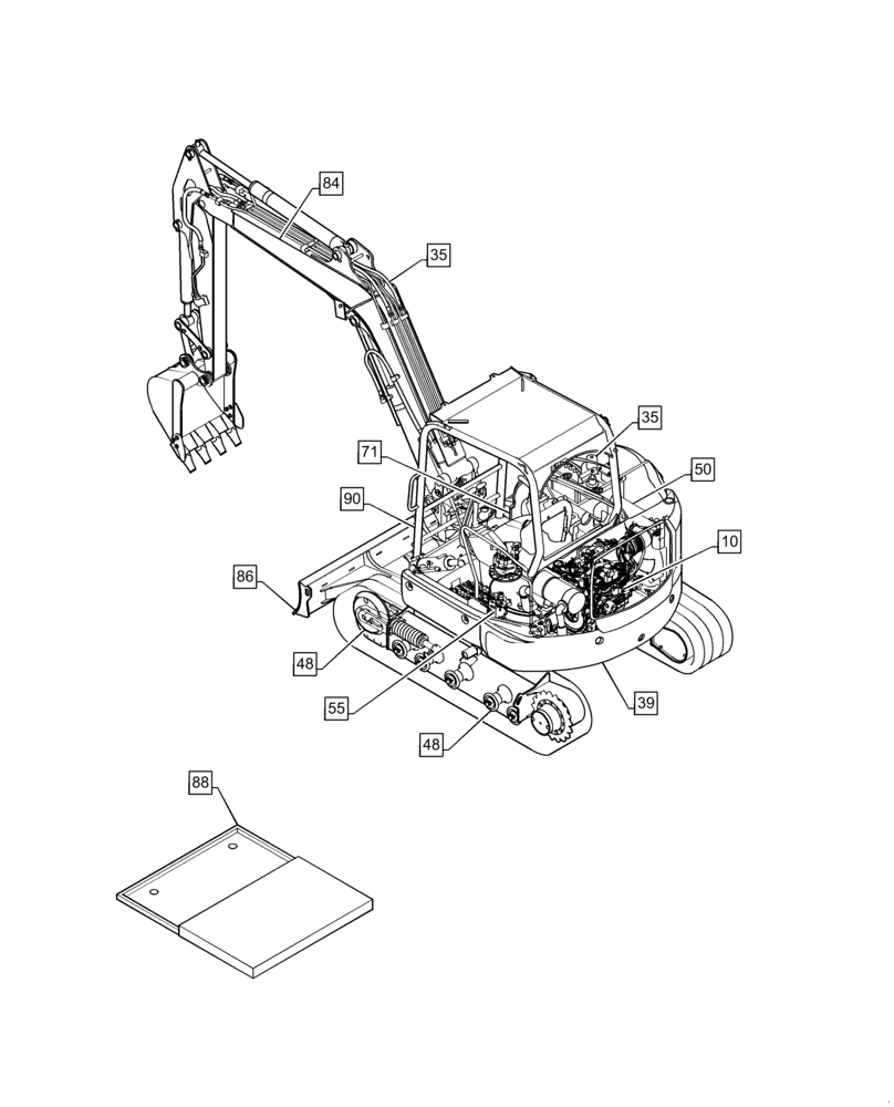 Схема запчастей Case CX55B - (00.000.00[01]) - MAIN SECTIONS (00) - GENERAL & PICTORIAL INDEX