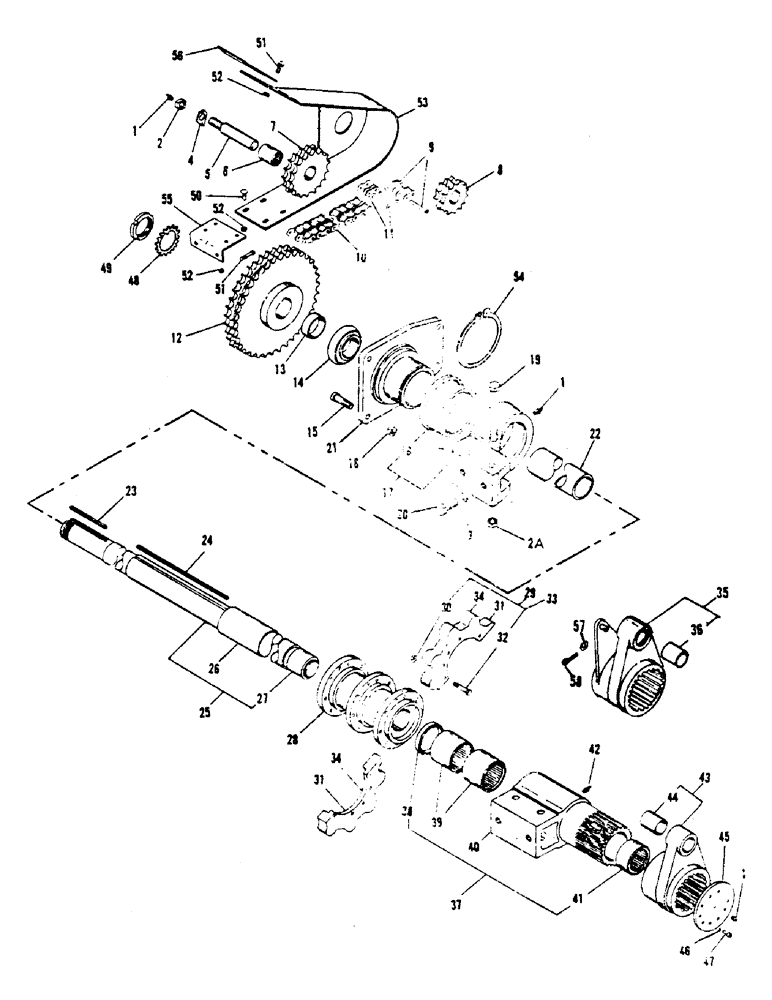 Схема запчастей Case 1000 - (32) - DIGGING CHAIN DRIVE 