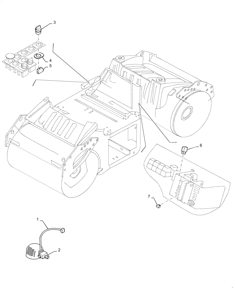 Схема запчастей Case DV210C - (55.404.BS[03]) - CAB WORK LIGHT LOWER EXTERNAL (55) - ELECTRICAL SYSTEMS