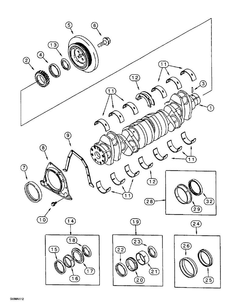 Схема запчастей Case 721B - (2-41A) - CRANKSHAFT, 6T-830 EMISSIONS CERTIFIED ENGINE, LOADER P.I.N. JEE053200 & AFTER (02) - ENGINE