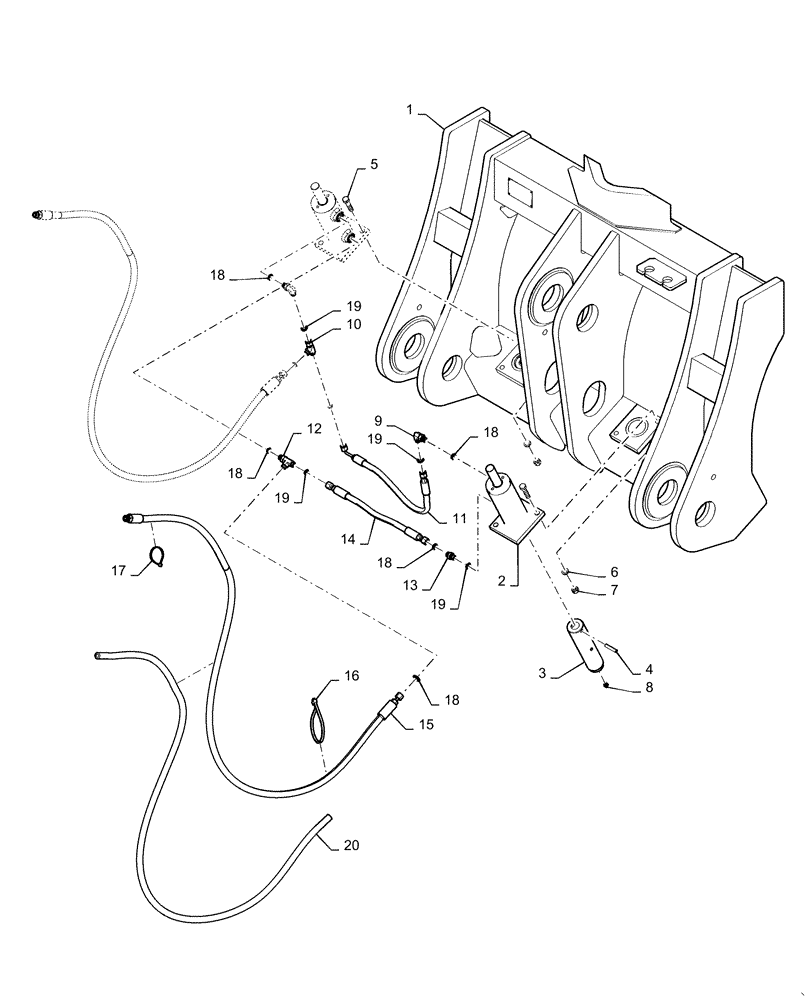 Схема запчастей Case 921F - (82.300.AX) - QUICK COUPLER INSTALLATION (82) - FRONT LOADER & BUCKET