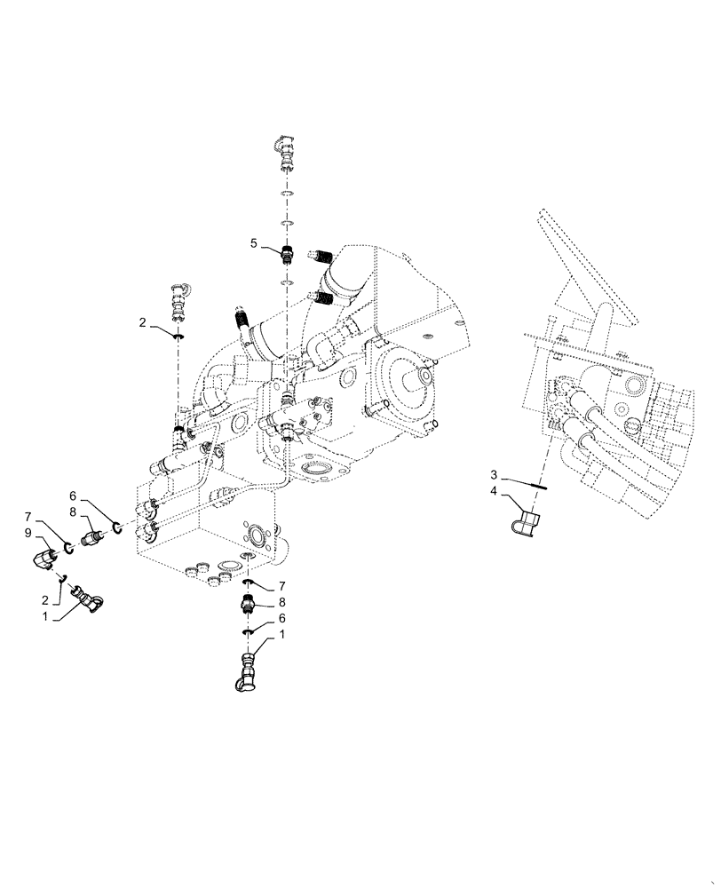 Схема запчастей Case 821F - (35.000.AA) - DIAGNOSTIC COUPLER (35) - HYDRAULIC SYSTEMS