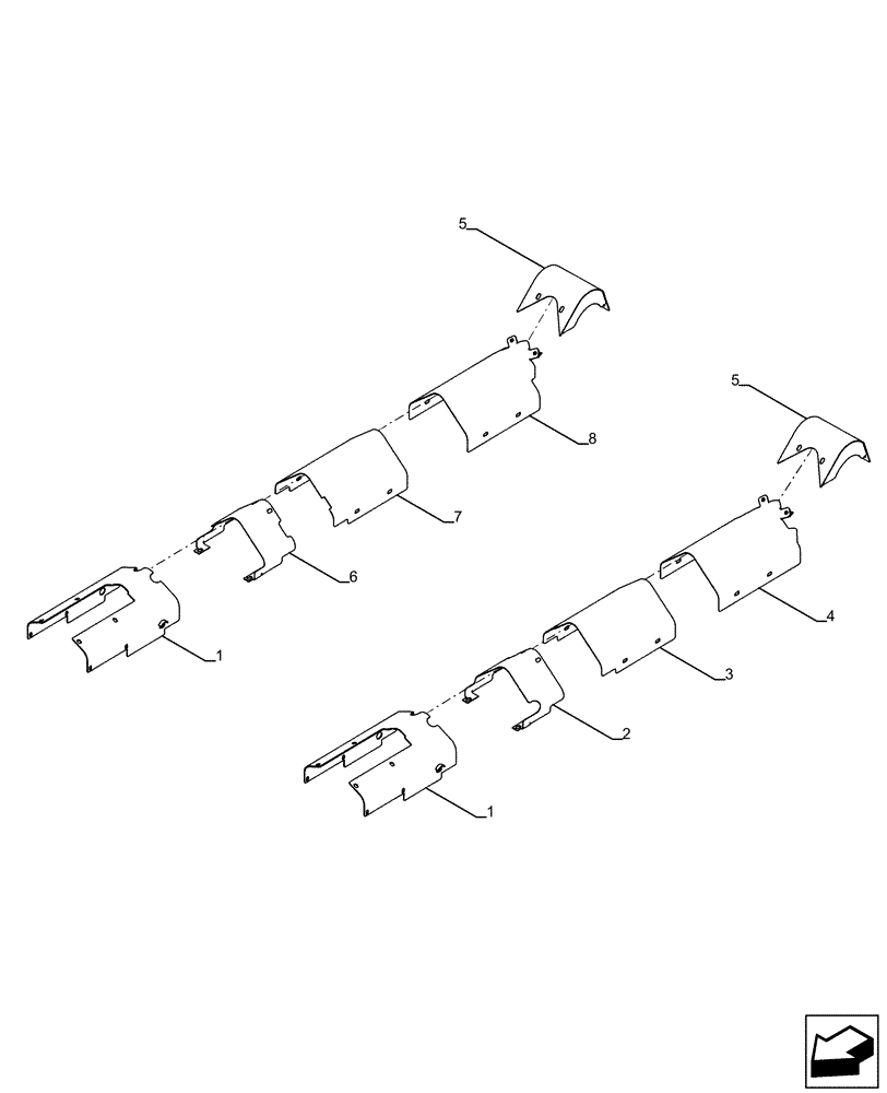 Схема запчастей Case 2050M LT - (48.138.AB[05]) - UNDERCARRIAGE COVERS LT (48) - TRACKS & TRACK SUSPENSION