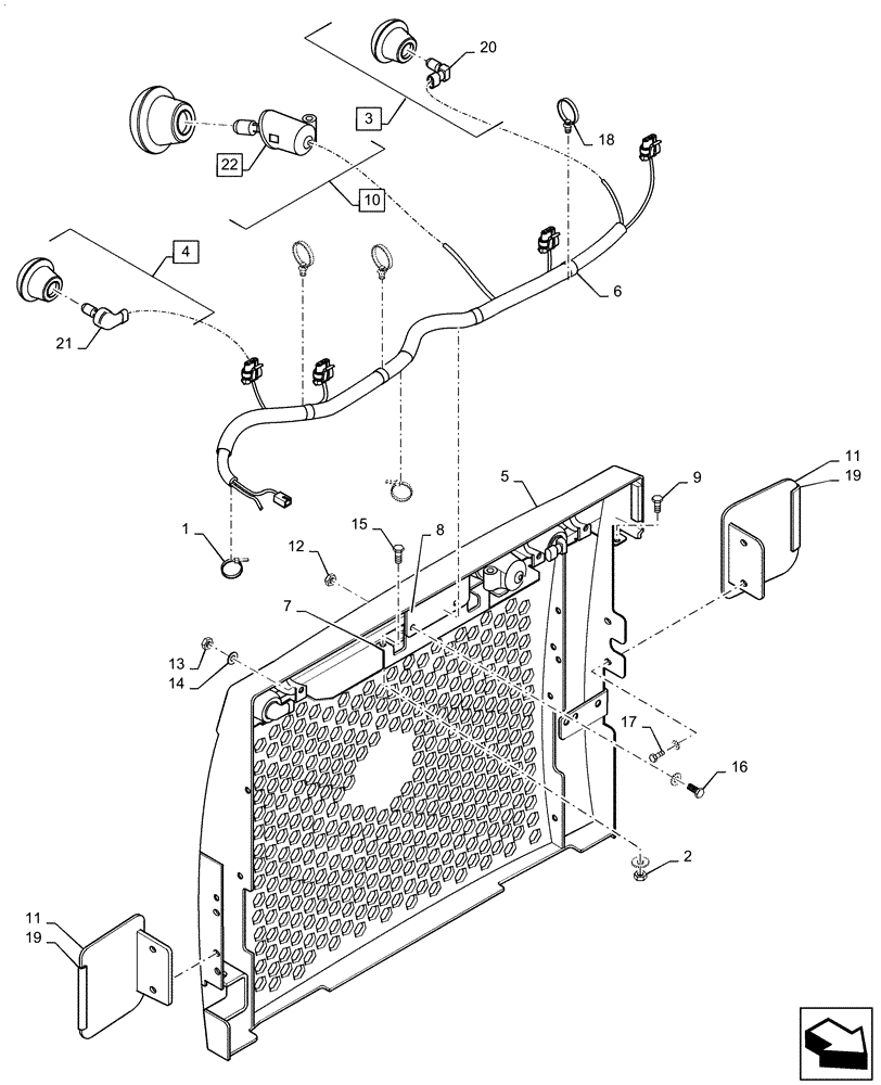 Схема запчастей Case SV185 - (55.404.CL) - TURN SIGNAL, REAR COVER (55) - ELECTRICAL SYSTEMS