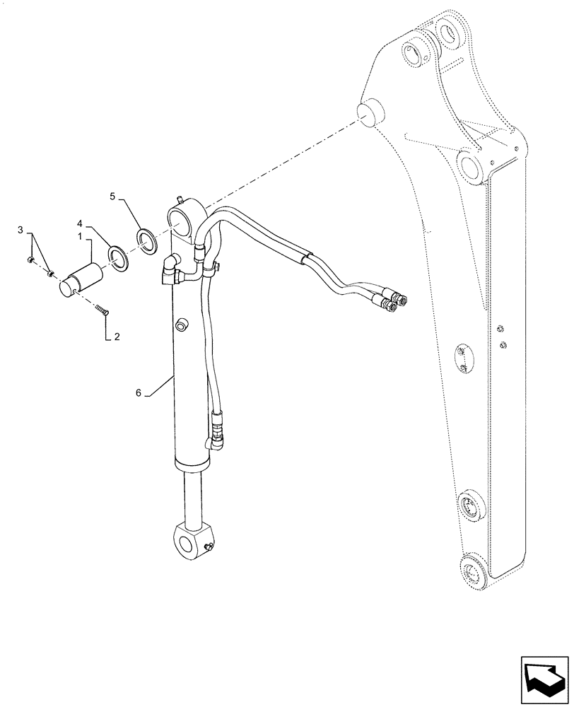 Схема запчастей Case CX36B - (03-005[03]) - CYLINDER INSTALL, (BUCKET, LONG ARM) (35) - HYDRAULIC SYSTEMS