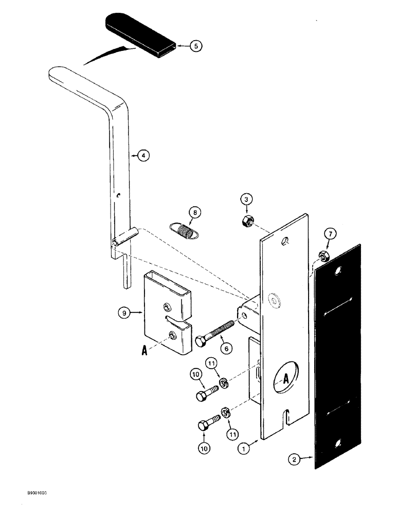 Схема запчастей Case 821B - (9-074) - ROTARY WINDOW LOCK (09) - CHASSIS/ATTACHMENTS