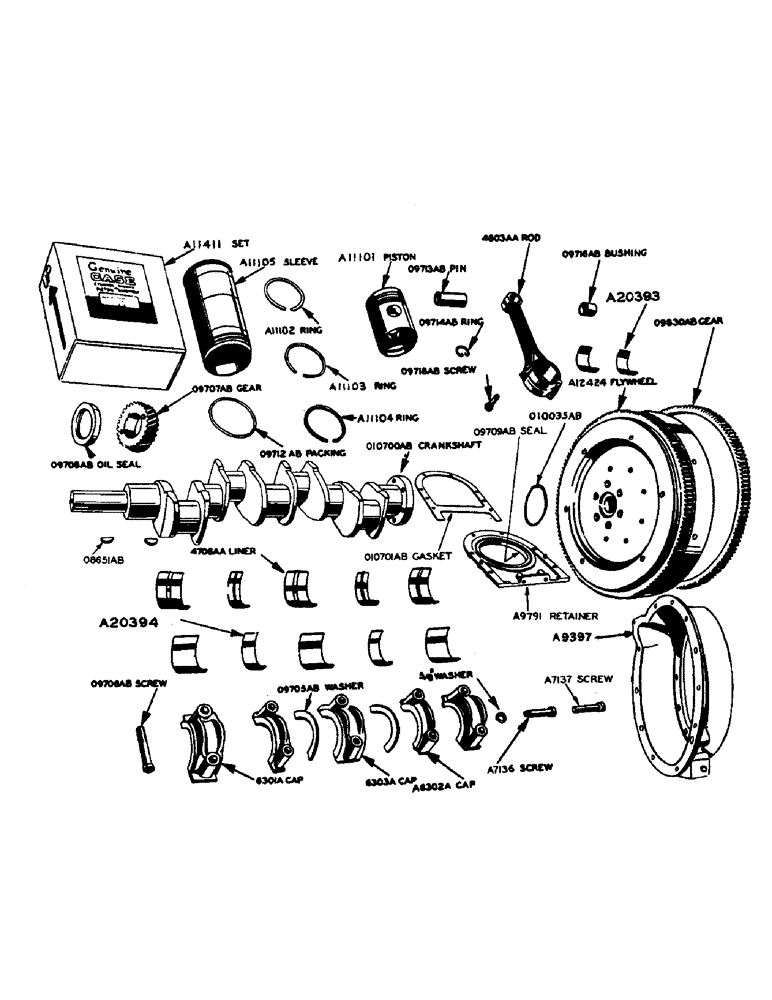 Схема запчастей Case W9 - (006) - DIESEL ENGINE, CRANKSHAFT, PISTONS, CONNECTING RODS, FLYWHEEL HOUSING PISTONS & CONNECTING RODS (02) - ENGINE