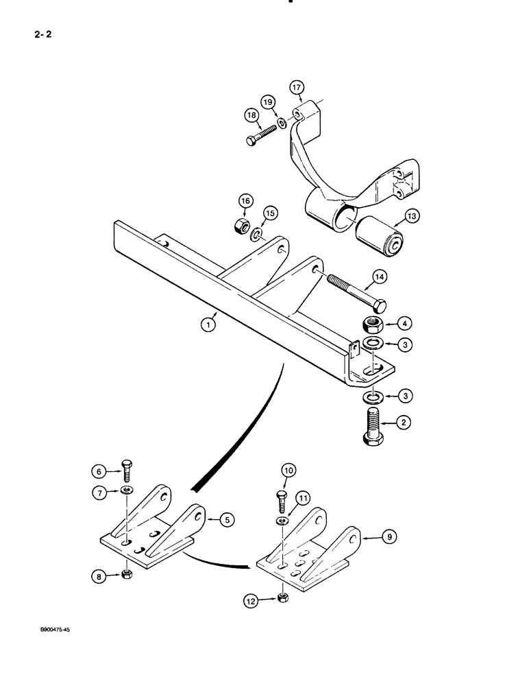 Схема запчастей Case 621 - (2-02) - ENGINE MOUNT AND RELATED PARTS (02) - ENGINE