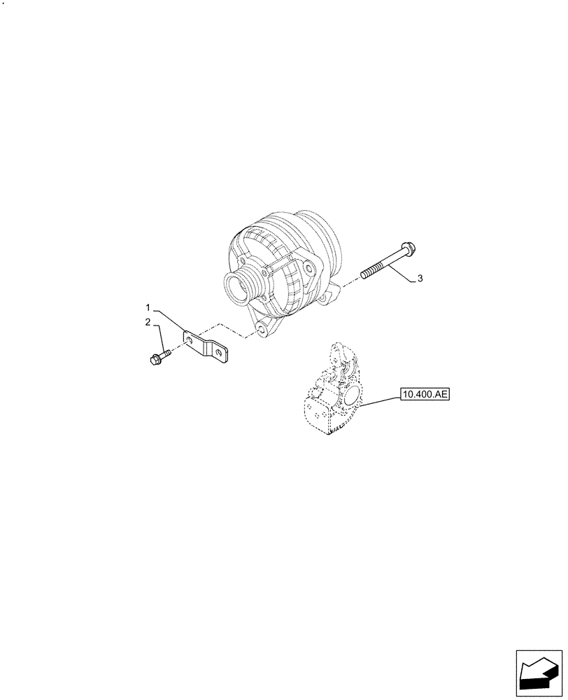 Схема запчастей Case F4HFA613K E003 - (55.301.AB) - ENGINE, ALTERNATOR MOUNTING (55) - ELECTRICAL SYSTEMS