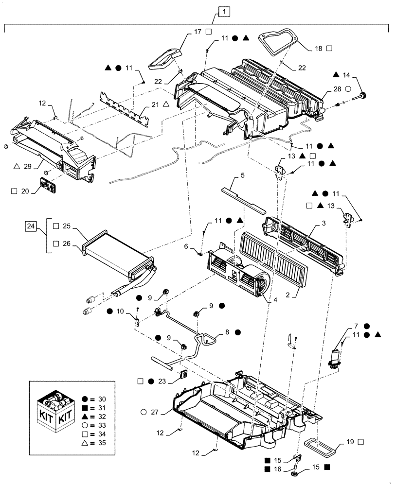 Схема запчастей Case TR270 - (50.100.AP[02]) - HEATER ASSY (50) - CAB CLIMATE CONTROL