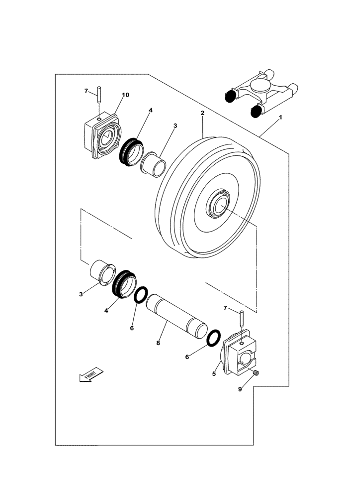 Схема запчастей Case CX210B - (05-07A) - TRACK - IDLER (11) - TRACKS/STEERING