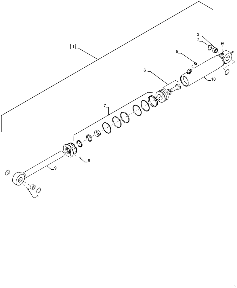 Схема запчастей Case 2050M LT - (35.741.AJ[05]) - ANGLE, CYLINDER 114.3 X 63.5MM (35) - HYDRAULIC SYSTEMS