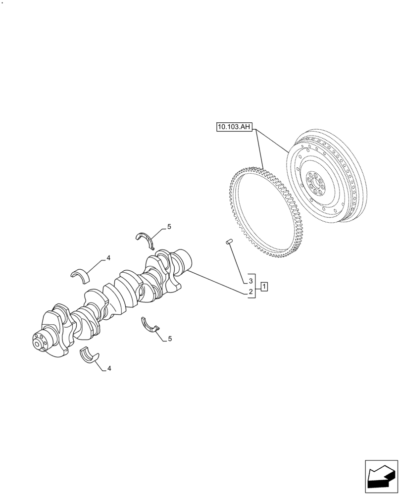 Схема запчастей Case F4HFA613K E003 - (10.103.AA) - CRANKSHAFT (10) - ENGINE