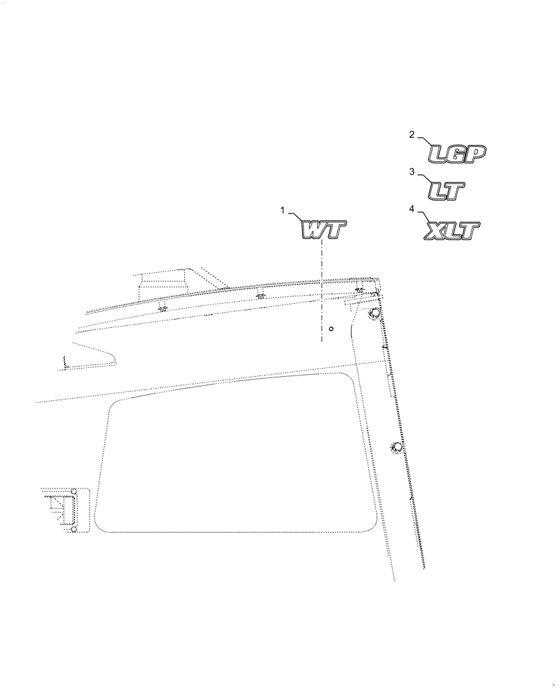 Схема запчастей Case 2050M XLT - (90.108.AA) - DECALS, MODELS (90) - PLATFORM, CAB, BODYWORK AND DECALS