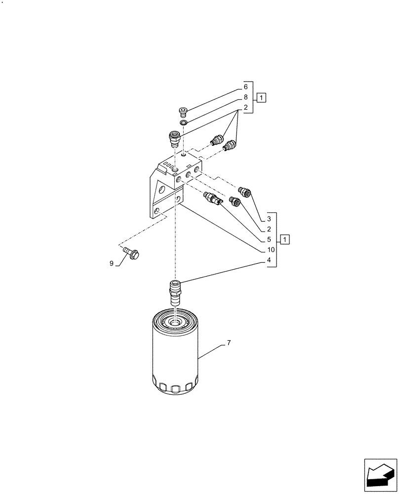 Схема запчастей Case F4HFA613K E003 - (10.206.AG) - FUEL FILTER (10) - ENGINE