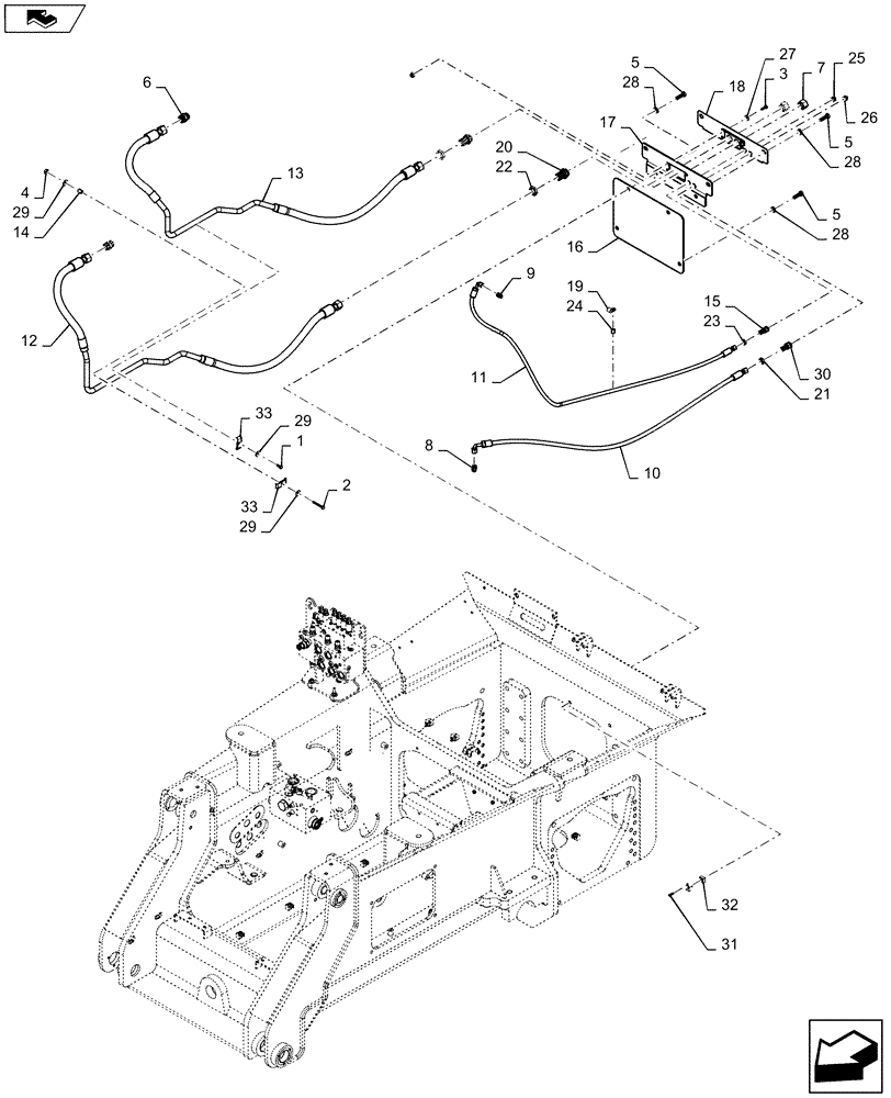 Схема запчастей Case 2050M WT/LGP - (35.525.AA) - WINCH INSTALLATION (35) - HYDRAULIC SYSTEMS