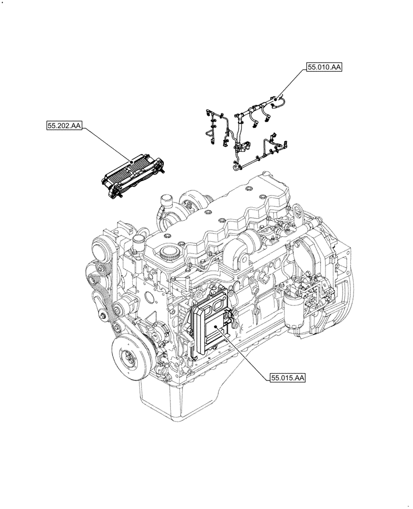 Схема запчастей Case F4HFA613K E003 - (55.000.00) - SECTION INDEX - ELECTRICAL SYSTEM (55) - ELECTRICAL SYSTEMS