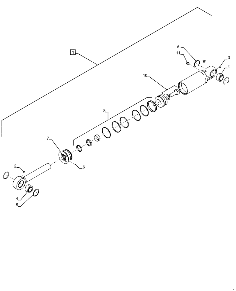 Схема запчастей Case 1650M LGP PAT - (35.741.010[05]) - TILT, HYDRAULIC CYLINDER (35) - HYDRAULIC SYSTEMS