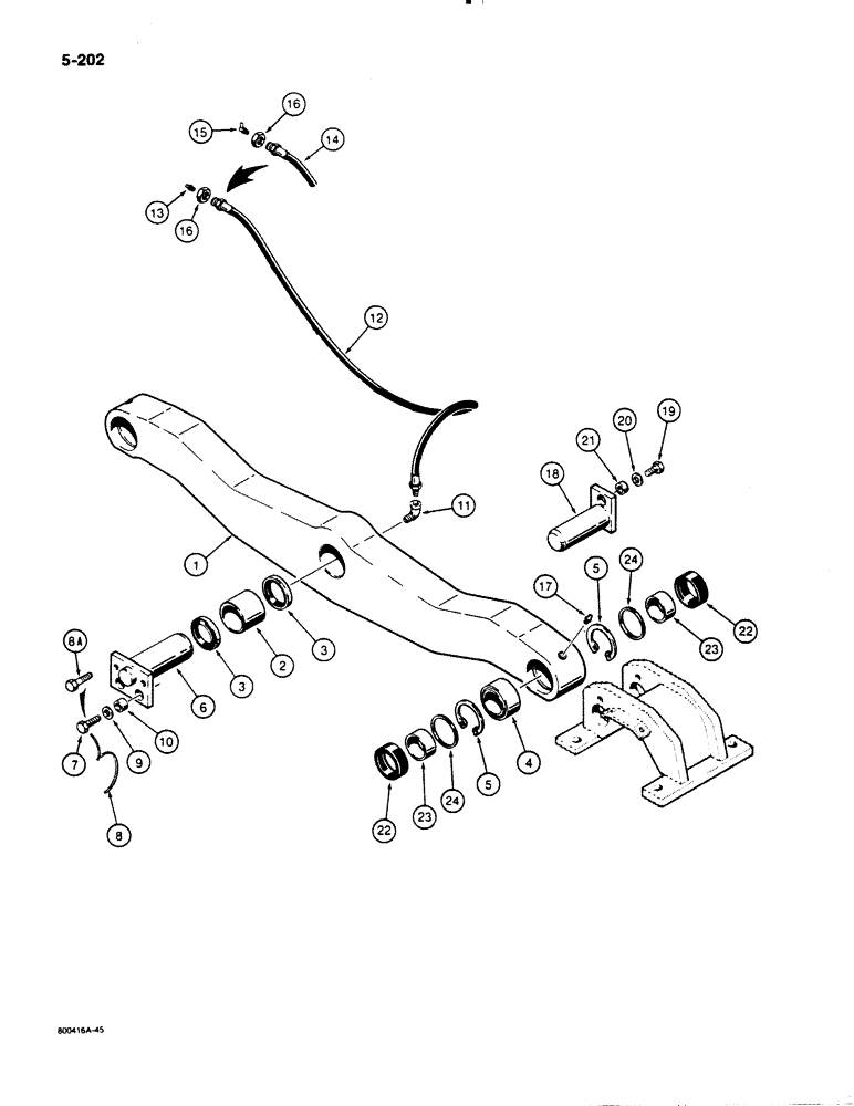 Схема запчастей Case 1455B - (5-202) - SUSPENSION SYSTEM - EQUALIZER BEAM, DOZER AND DRAWBAR MODELS (11) - TRACKS/STEERING