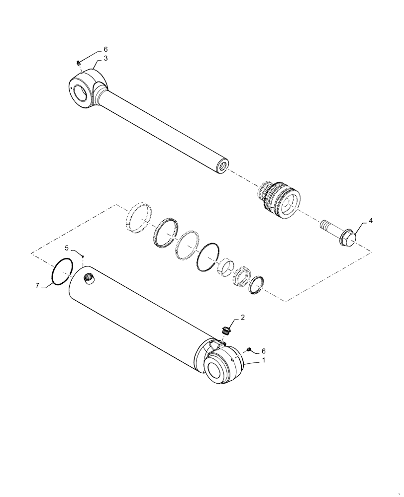 Схема запчастей Case 2050M LT - (35.742.AA[02]) - DIPPER CYLINDER ASSEMBLY (35) - HYDRAULIC SYSTEMS