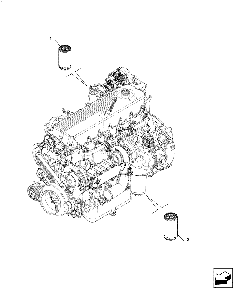 Схема запчастей Case F2CFE614F B004 - (05.100.03) - FILTERS & CAPACITIES (05) - SERVICE & MAINTENANCE