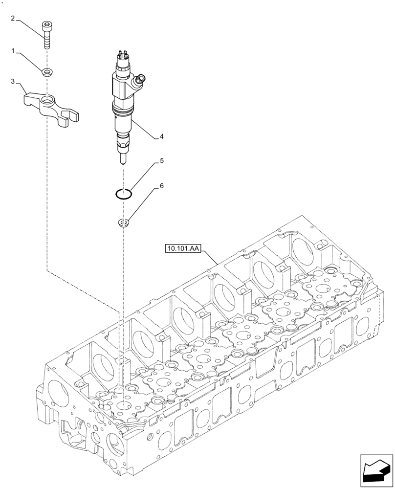 Схема запчастей Case F2CFE614F B004 - (10.218.AF ) - FUEL INJECTOR (10) - ENGINE