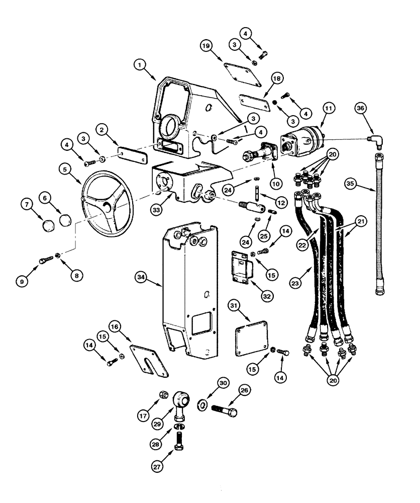 Схема запчастей Case 845 - (05.01[00]) - STEERING COLUMN - ASSEMBLY (05) - STEERING