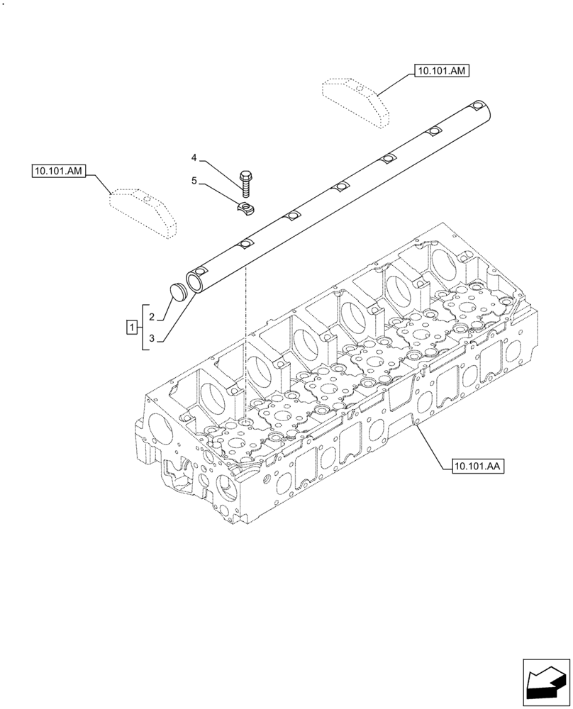 Схема запчастей Case F2CFE614F B004 - (10.106.AP) - ROCKSHAFT (10) - ENGINE