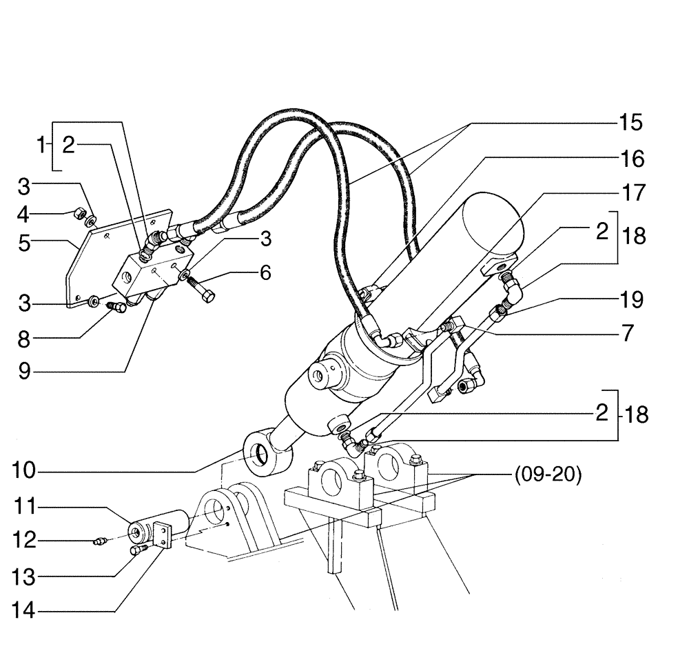 Схема запчастей Case 885B - (08-23[02]) - RIPPER CYLINDER PIPING (08) - HYDRAULICS