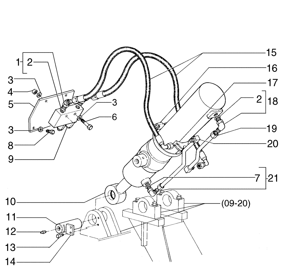 Схема запчастей Case 845B - (08-23[01]) - RIPPER CYLINDER PIPING (08) - HYDRAULICS