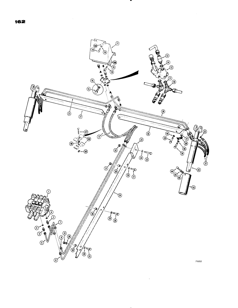 Схема запчастей Case 1150 - (162) - POWER ANGLE TILT DOZER HYDRAULICS, POWER TILT HYDRAULICS, USED ON TRAC. SN 7109299 & AFTER (07) - HYDRAULIC SYSTEM