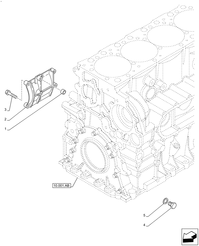 Схема запчастей Case F2CFE614F B004 - (10.450.AL) - AIR COMPRESSOR, SUPPORT (10) - ENGINE