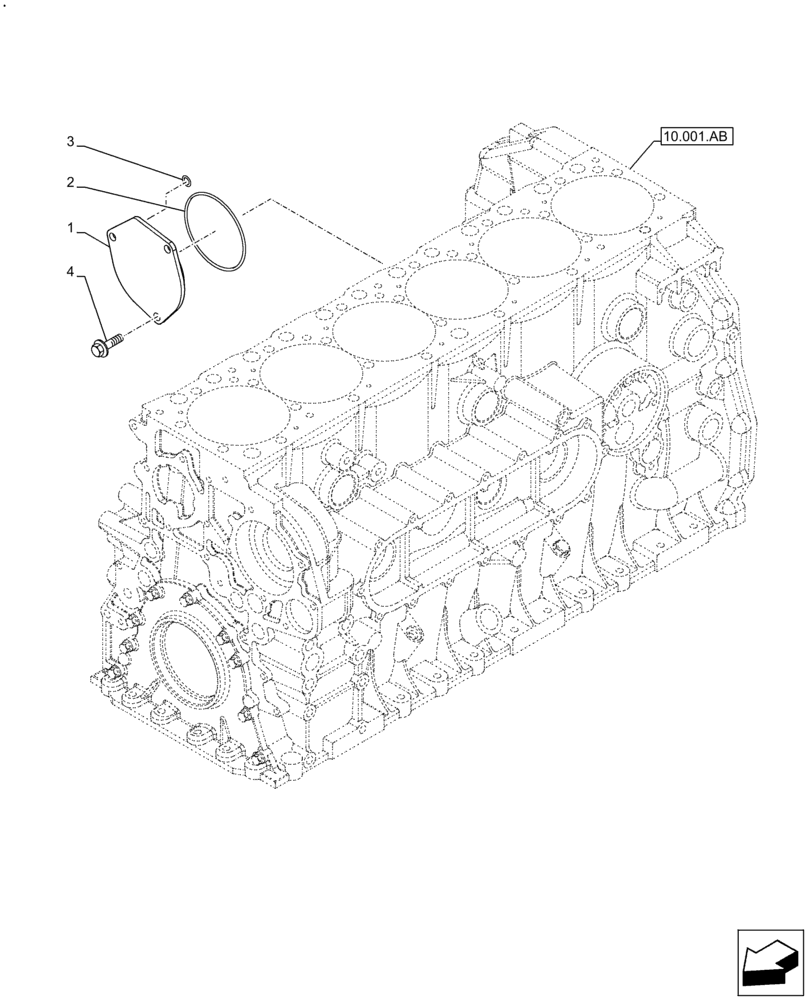 Схема запчастей Case F2CFE614F B004 - (10.450.AA) - AIR COMPRESSOR, COVER (10) - ENGINE