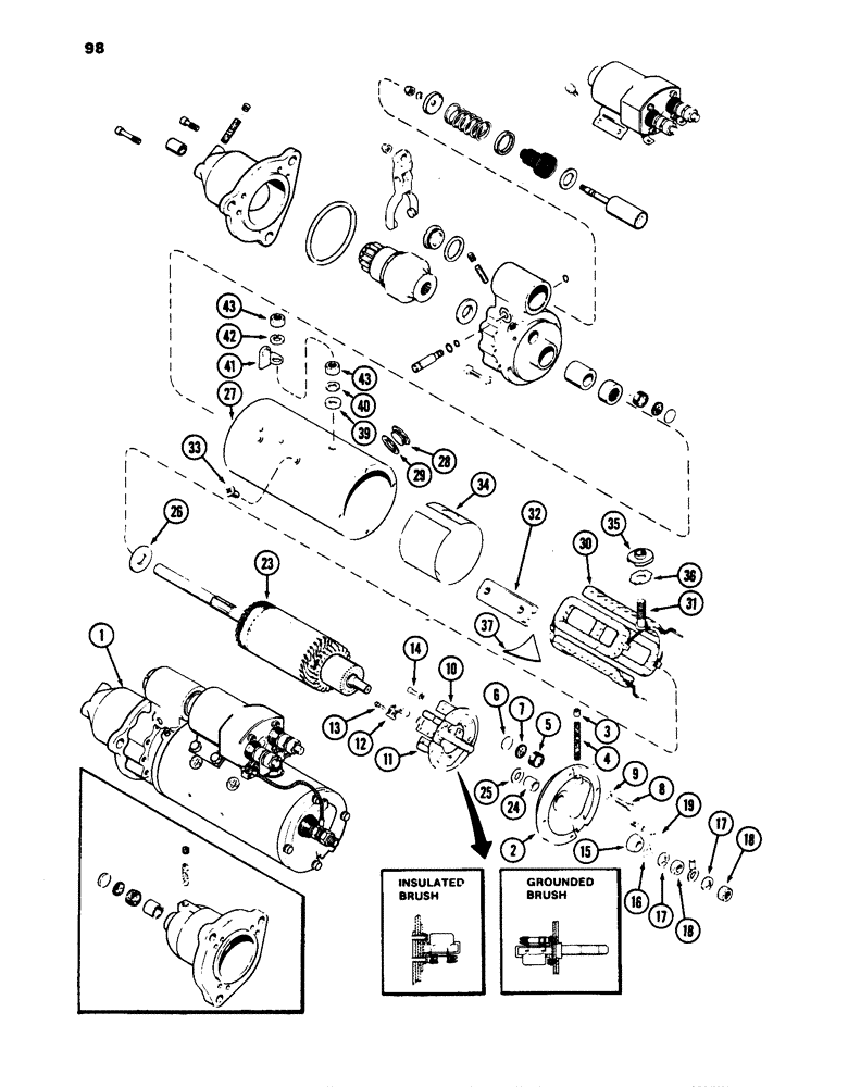 Схема запчастей Case W24C - (098) - R26137 STARTER (04) - ELECTRICAL SYSTEMS