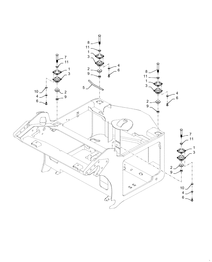 Схема запчастей Case DV209D - (90.110.AQ) - PLATFORM MOUNTING (90) - PLATFORM, CAB, BODYWORK AND DECALS