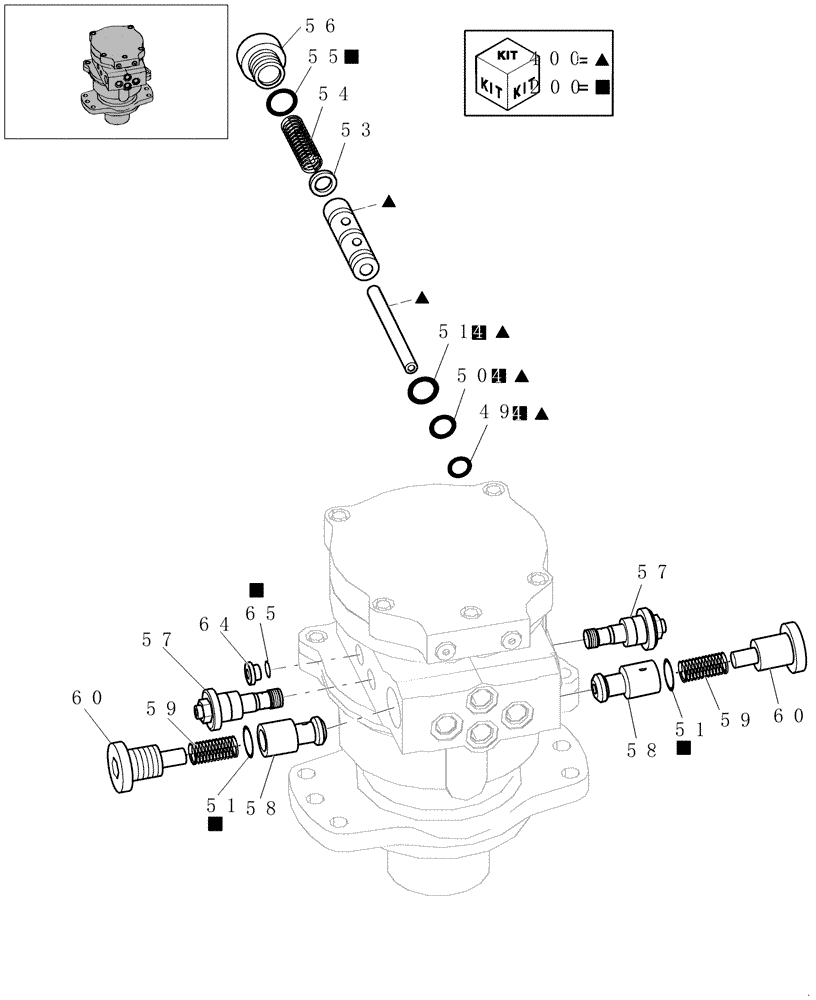 Схема запчастей Case CX20B - (1.040A[03]) - SLEW MOTOR - COMPONENTS (35) - HYDRAULIC SYSTEMS