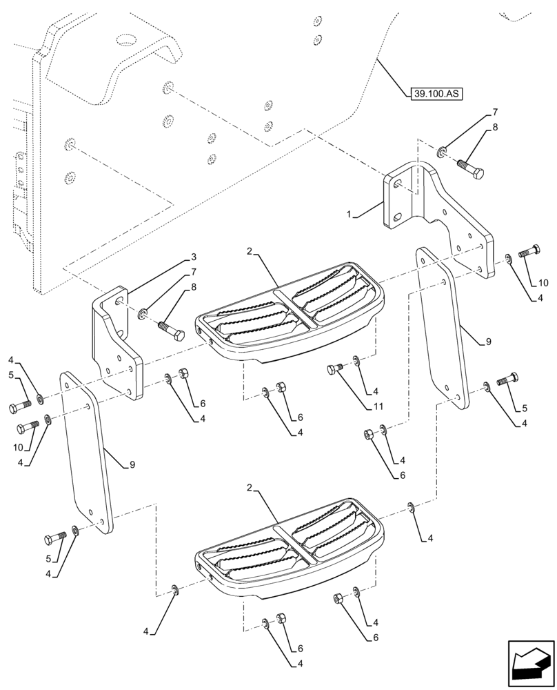 Схема запчастей Case 321F - (90.118.CE) - LADDER (90) - PLATFORM, CAB, BODYWORK AND DECALS