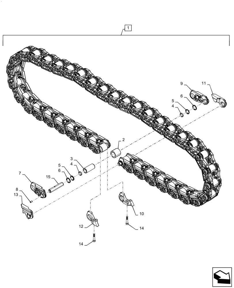 Схема запчастей Case 2050M LT - (48.100.AD[12]) - TRACK CHAIN 40 LINK CELT (48) - TRACKS & TRACK SUSPENSION