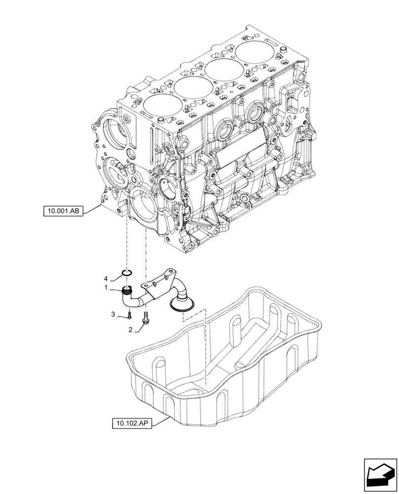 Схема запчастей Case F5HFL463A F006 - (10.304.AL) - OIL PUMP & LINES (10) - ENGINE