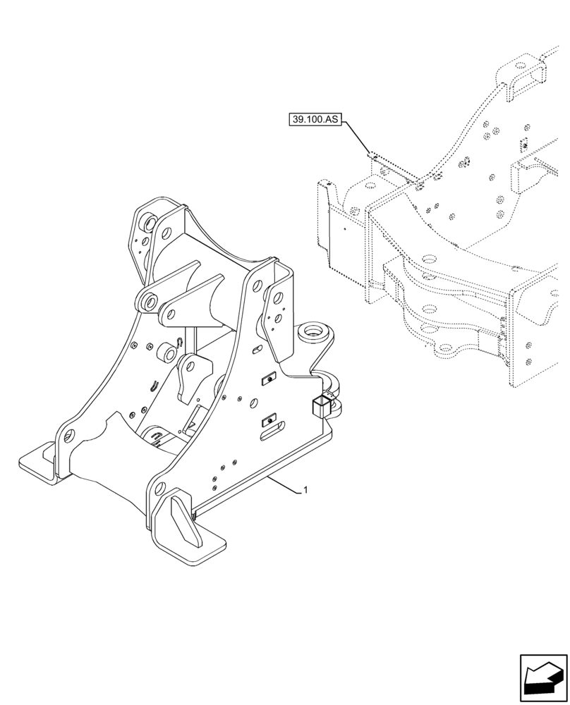 Схема запчастей Case 221F - (39.100.AY) - FRONT, FRAME (39) - FRAMES AND BALLASTING