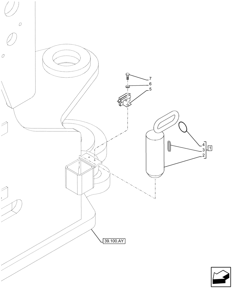 Схема запчастей Case 21F - (39.100.AT[01]) - TRANSPORT LOCKING ASSEMBLY - END DATE 24 JUNE 2015 (39) - FRAMES AND BALLASTING