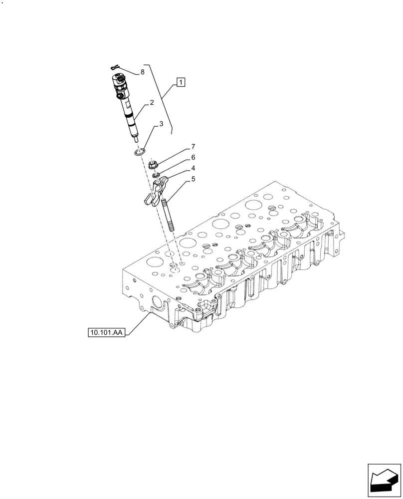 Схема запчастей Case F5HFL463A F006 - (10.218.AF) - FUEL INJECTOR (10) - ENGINE