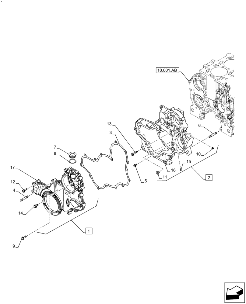 Схема запчастей Case F5HFL463A F006 - (10.102.AK) - CRANKCASE, CRANKCASE (10) - ENGINE