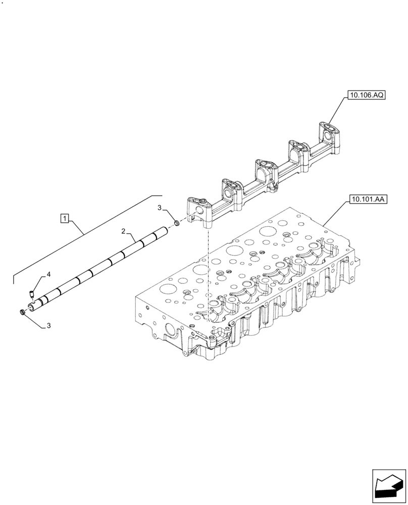 Схема запчастей Case F5HFL463A F006 - (10.106.AP) - ROCKSHAFT (10) - ENGINE